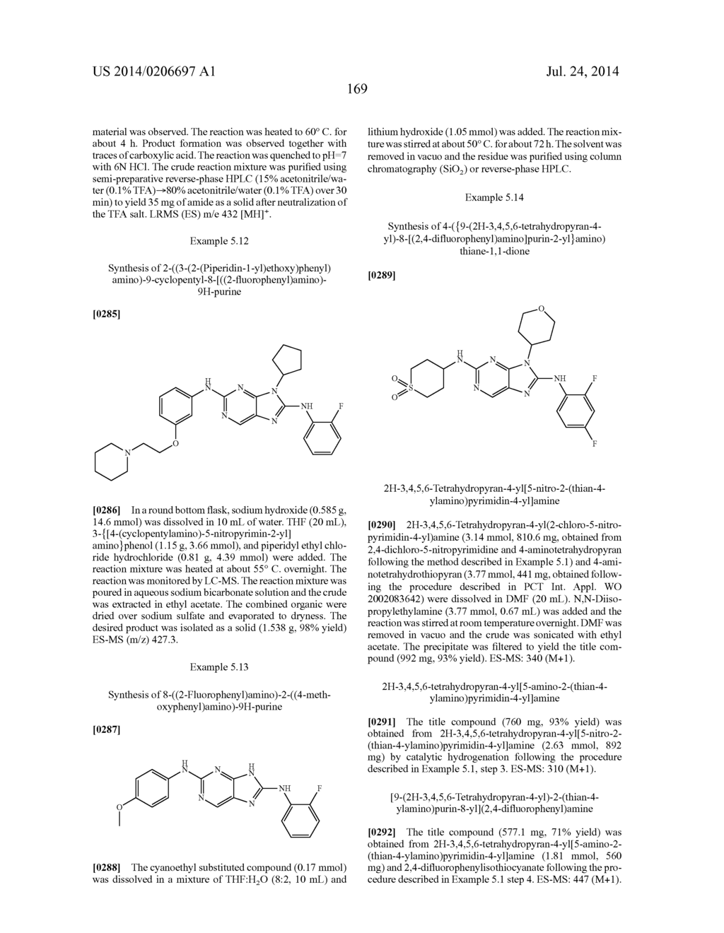 HALOARYL SUBSTITUTED AMINOPURINES, COMPOSITIONS THEREOF,AND METHODS OF     TREATMENT THEREWITH - diagram, schematic, and image 170