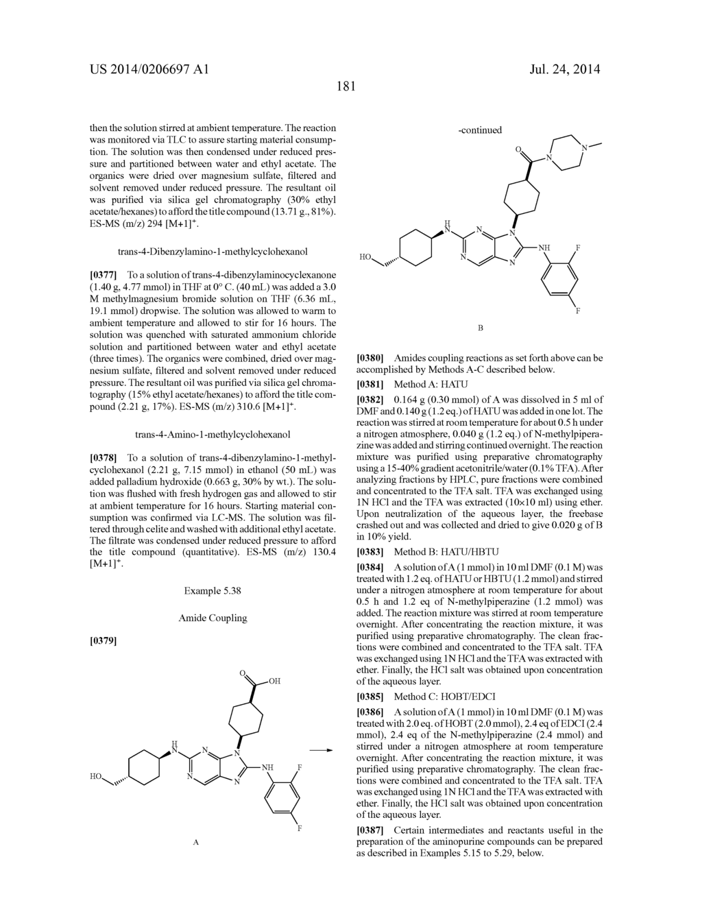 HALOARYL SUBSTITUTED AMINOPURINES, COMPOSITIONS THEREOF,AND METHODS OF     TREATMENT THEREWITH - diagram, schematic, and image 182