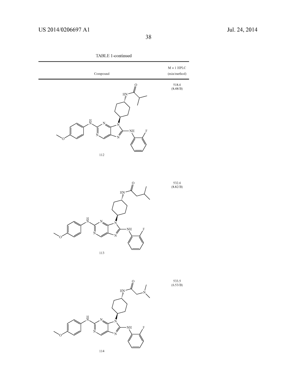 HALOARYL SUBSTITUTED AMINOPURINES, COMPOSITIONS THEREOF,AND METHODS OF     TREATMENT THEREWITH - diagram, schematic, and image 39