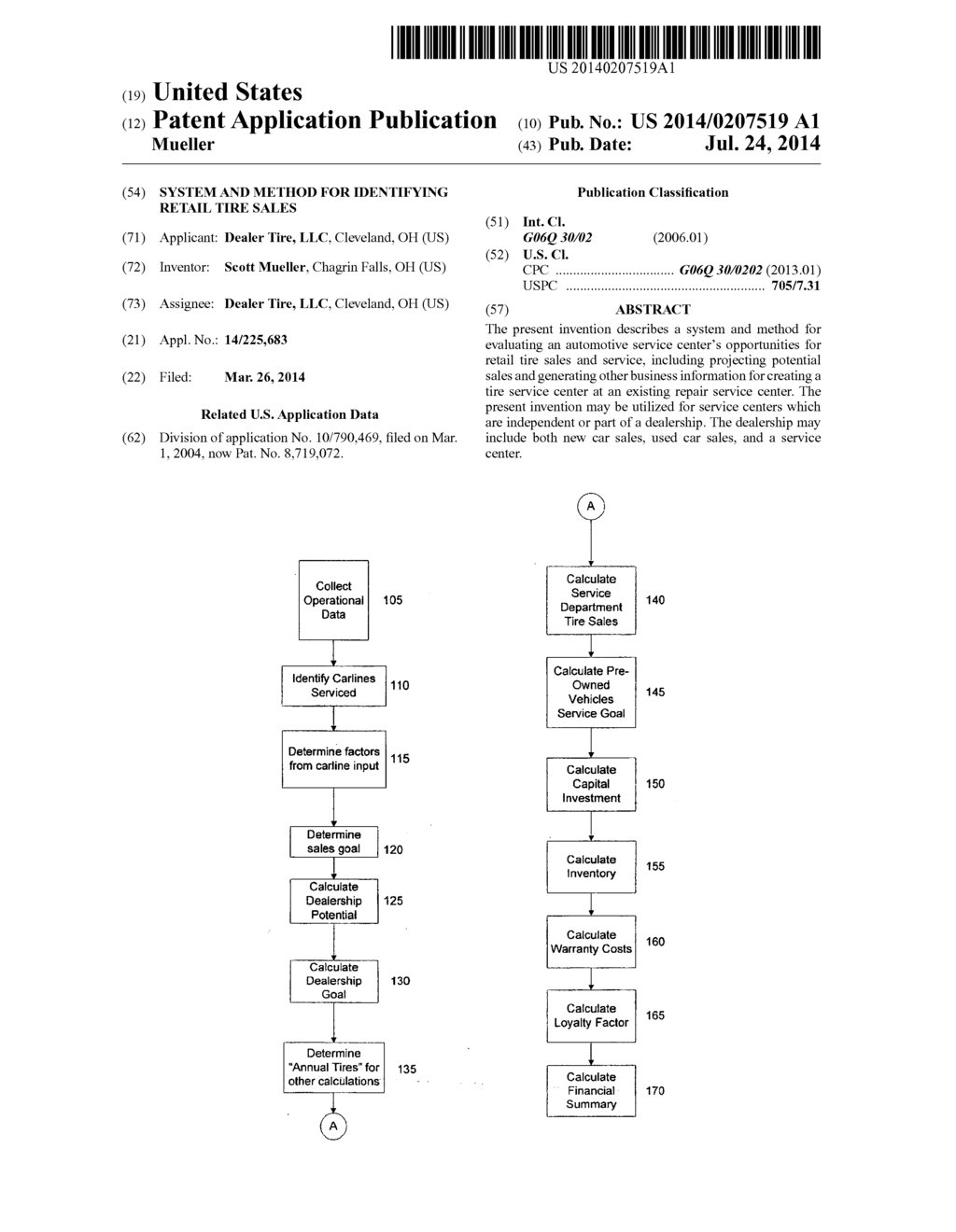 System and Method for Identifying Retail Tire Sales - diagram, schematic, and image 01