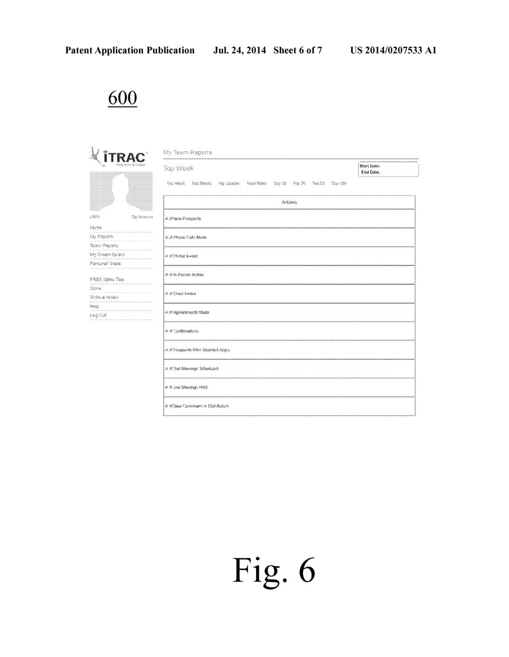 METHOD FOR RECORDING AND TRACKING THE PROGRESS OF SALES ACTIVITIES - diagram, schematic, and image 07