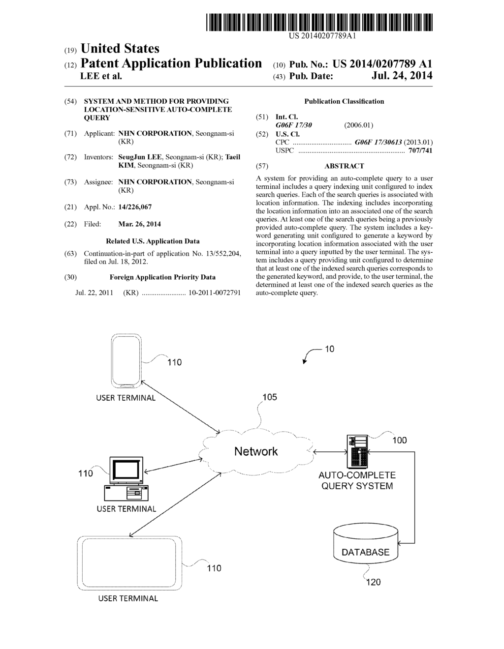 SYSTEM AND METHOD FOR PROVIDING LOCATION-SENSITIVE AUTO-COMPLETE QUERY - diagram, schematic, and image 01