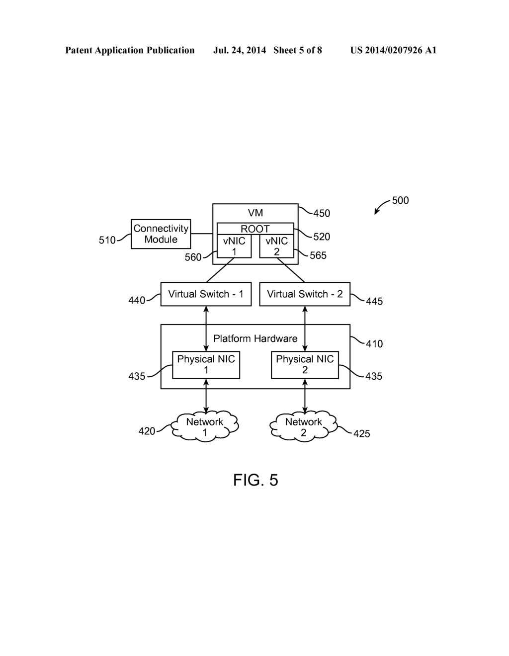 INDEPENDENT NETWORK INTERFACES FOR VIRTUAL NETWORK ENVIRONMENTS - diagram, schematic, and image 06