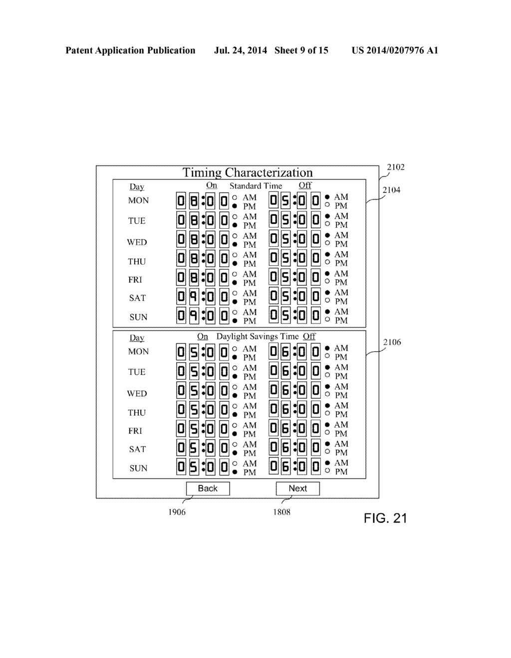 CONFIGURABLE LIGHT TIMER AND METHOD OF RECEIVING DATA TO CONTROL THE     OPERATION OF A CONFIGURABLE LIGHT TIMER - diagram, schematic, and image 10