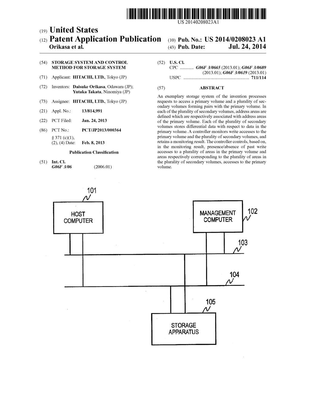 STORAGE SYSTEM AND CONTROL METHOD FOR STORAGE SYSTEM - diagram, schematic, and image 01