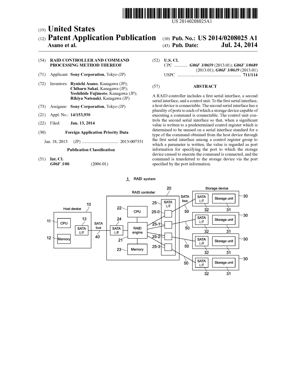 RAID CONTROLLER AND COMMAND PROCESSING METHOD THEREOF - diagram, schematic, and image 01