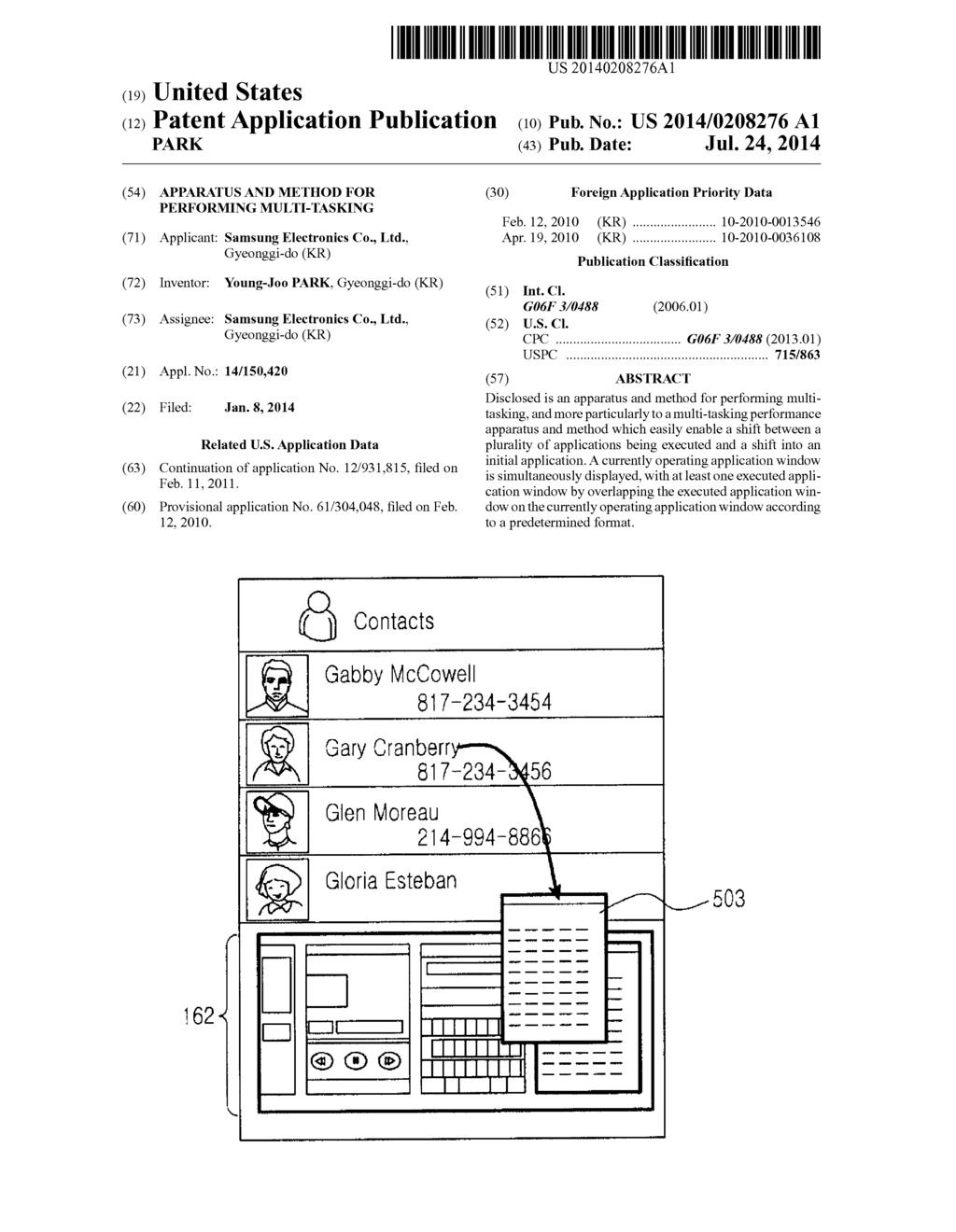 APPARATUS AND METHOD FOR PERFORMING MULTI-TASKING - diagram, schematic, and image 01