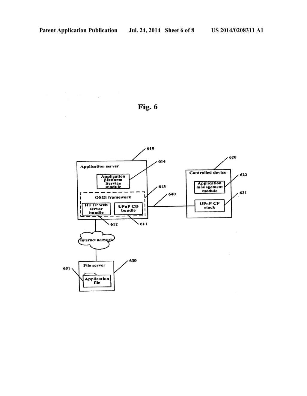 SYSTEM AND METHOD FOR MANAGING AN APPLICATION OR SOFTWARE COMPONENT FOR     USE IN A DEVICE TO BE CONTROLLED IN A HOME NETWORK - diagram, schematic, and image 07