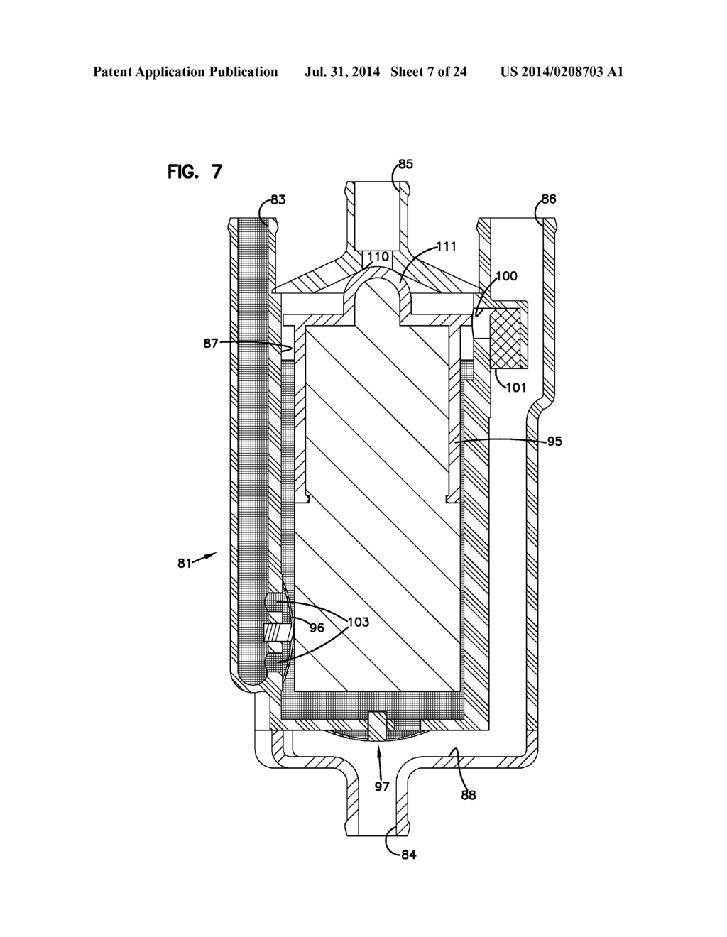 GAS/LIQUID SEPARATOR AND COMPONENTS; LIQUID DRAIN FLOW ASSEMBLIES; SYSTEMS     OF USE ; AND, FEATURES; AND, COMPONENTS - diagram, schematic, and image 08