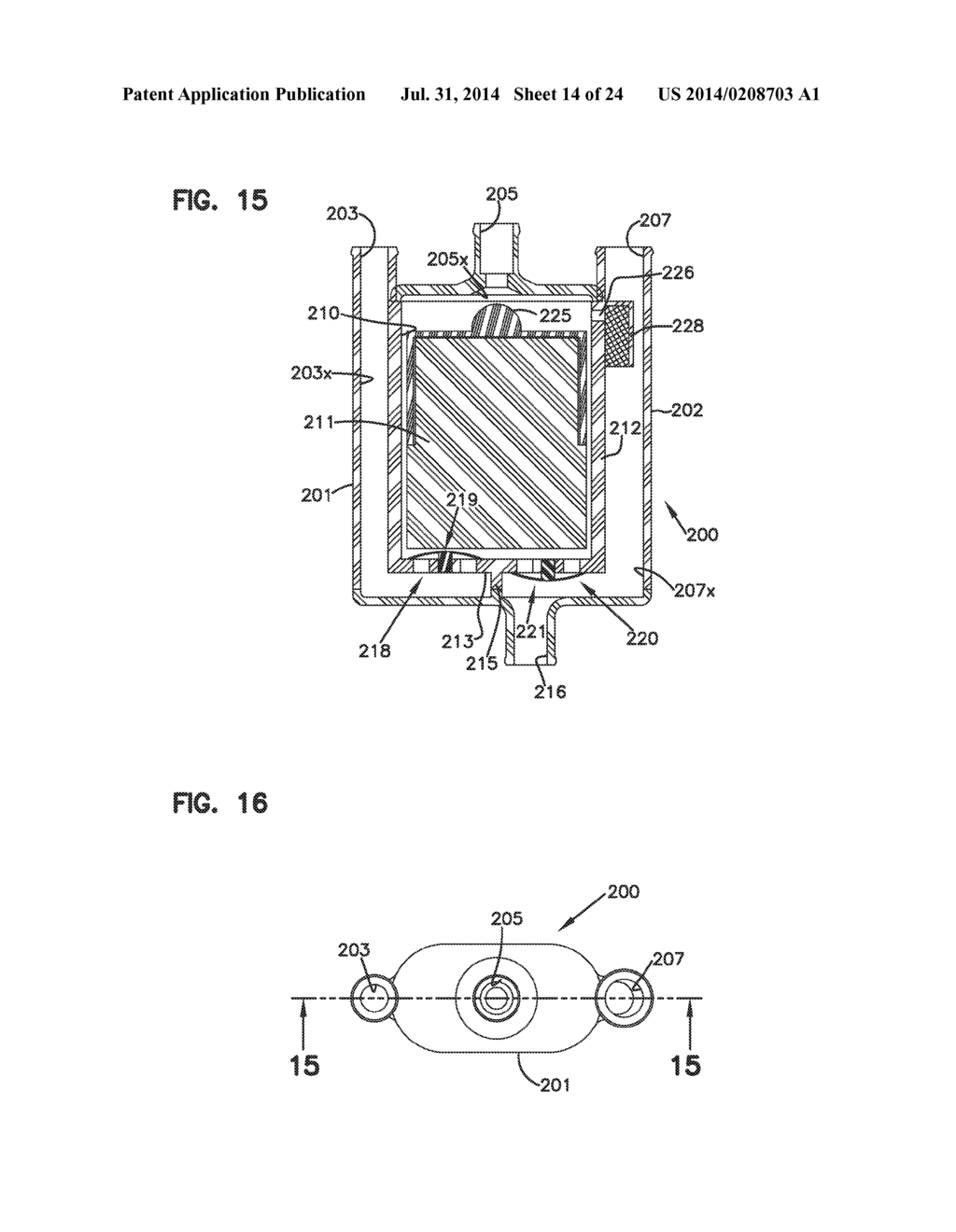 GAS/LIQUID SEPARATOR AND COMPONENTS; LIQUID DRAIN FLOW ASSEMBLIES; SYSTEMS     OF USE ; AND, FEATURES; AND, COMPONENTS - diagram, schematic, and image 15