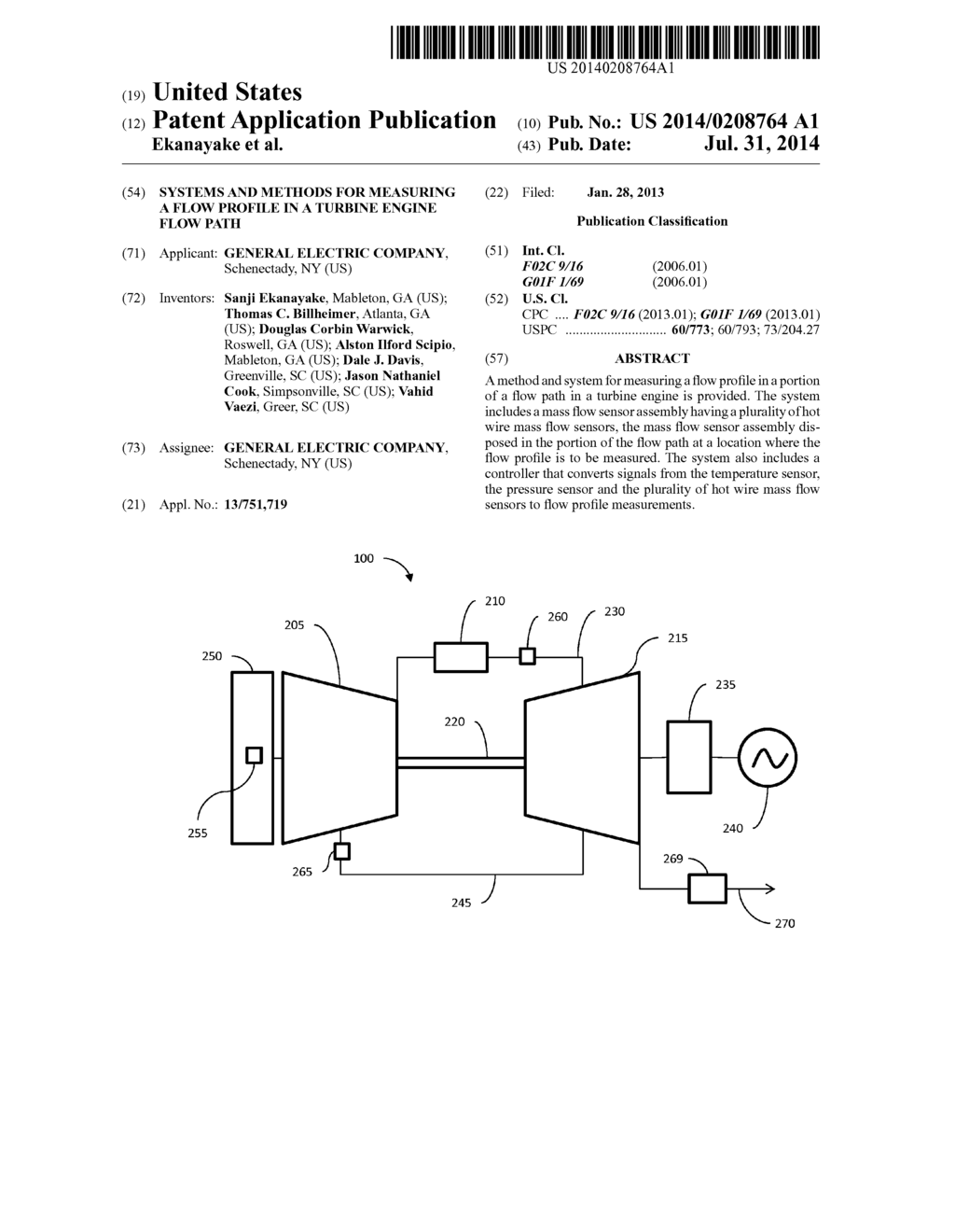 SYSTEMS AND METHODS FOR MEASURING A FLOW PROFILE IN A TURBINE ENGINE FLOW     PATH - diagram, schematic, and image 01