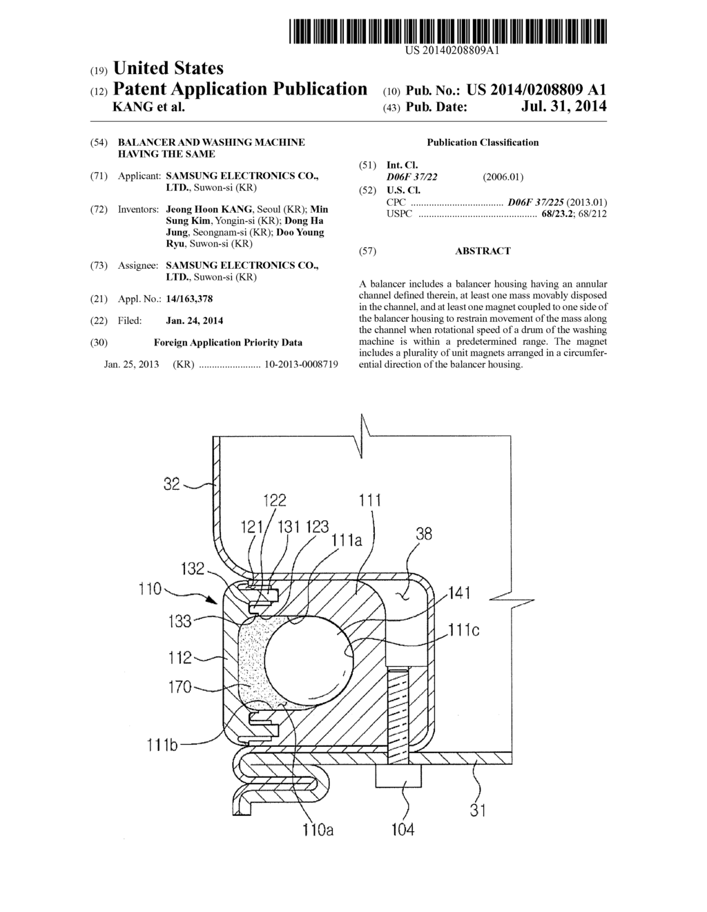 BALANCER AND WASHING MACHINE HAVING THE SAME - diagram, schematic, and image 01