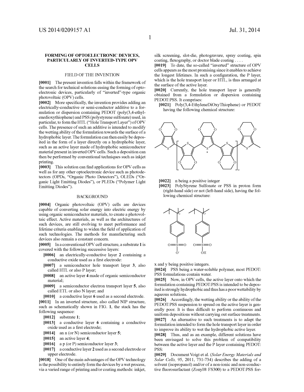 FORMING OF OPTOELECTRONIC DEVICES, PARTICULARLY OF INVERTED-TYPE OPV CELLS - diagram, schematic, and image 04