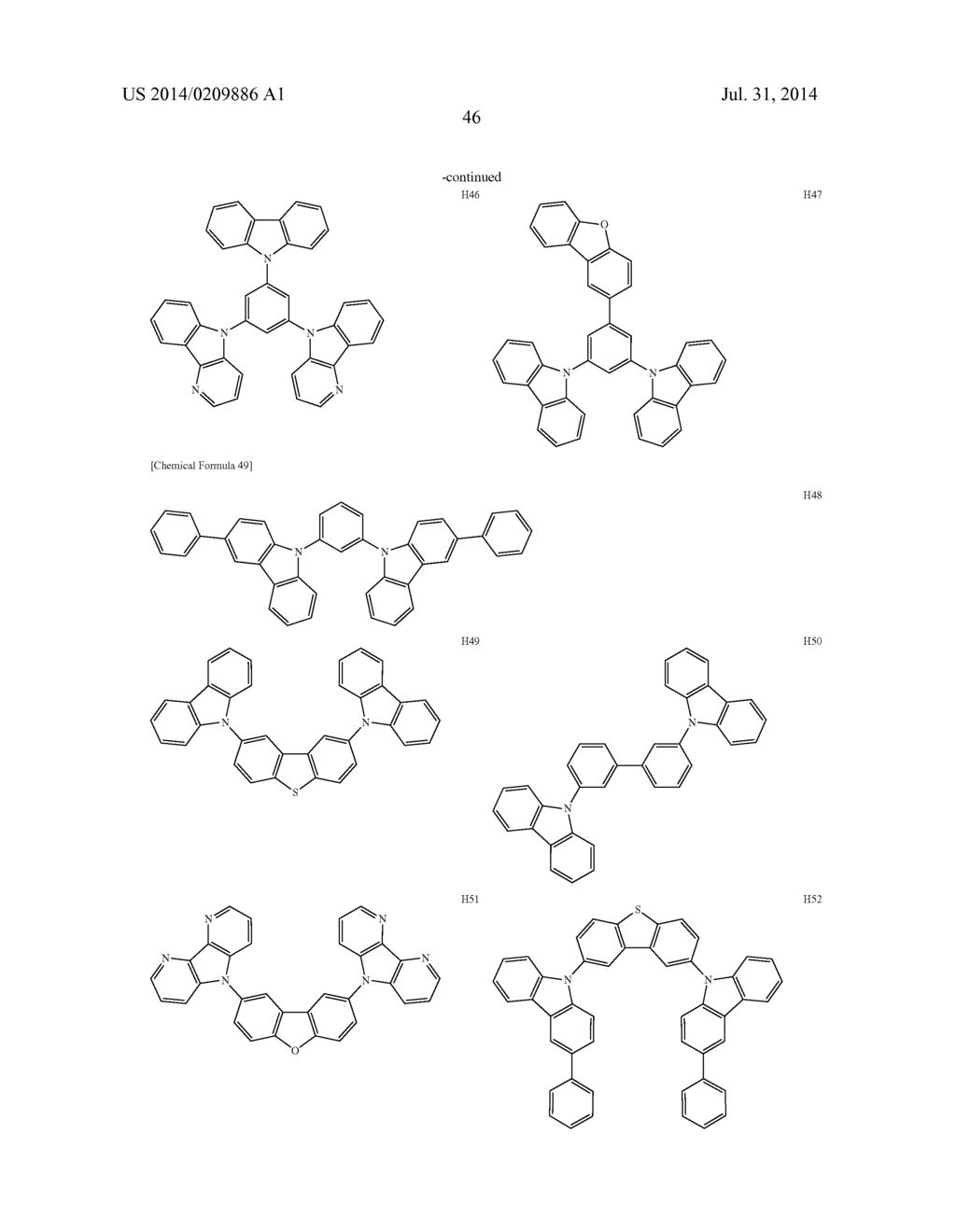 ORGANIC ELECTROLUMINESCENCE ELEMENT, ILLUMINATION DEVICE AND DISPLAY     DEVICE - diagram, schematic, and image 49