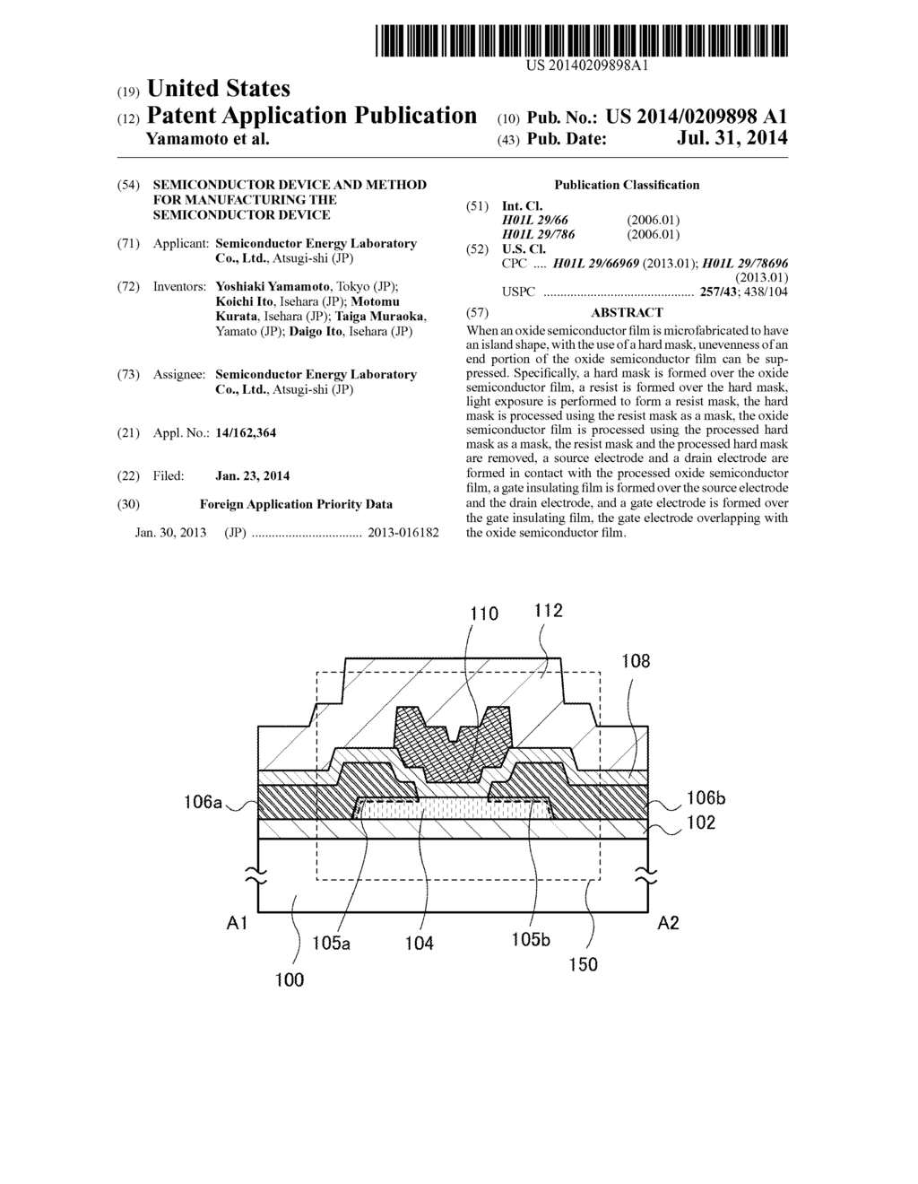 SEMICONDUCTOR DEVICE AND METHOD FOR MANUFACTURING THE SEMICONDUCTOR DEVICE - diagram, schematic, and image 01