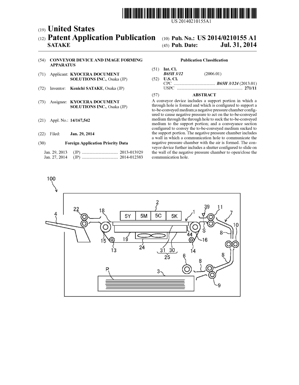 CONVEYOR DEVICE AND IMAGE FORMING APPARATUS - diagram, schematic, and image 01