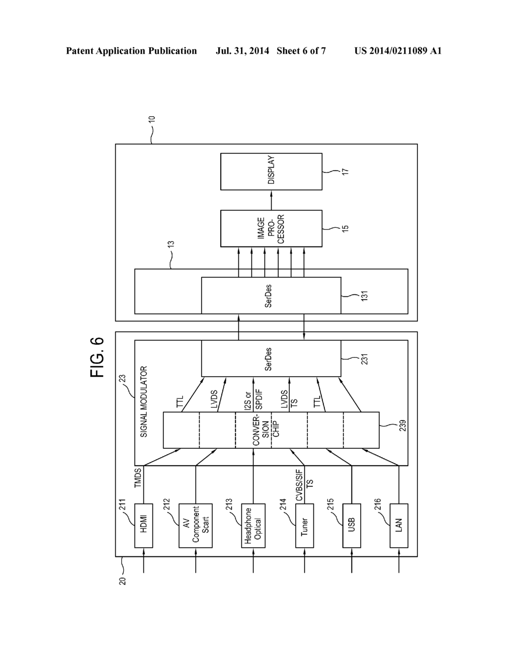 DISPLAY APPARATUS AND CONTROL METHOD OF MODULATING AND DEMODULATING A     PLURALITY OF IMAGE SIGNALS - diagram, schematic, and image 07