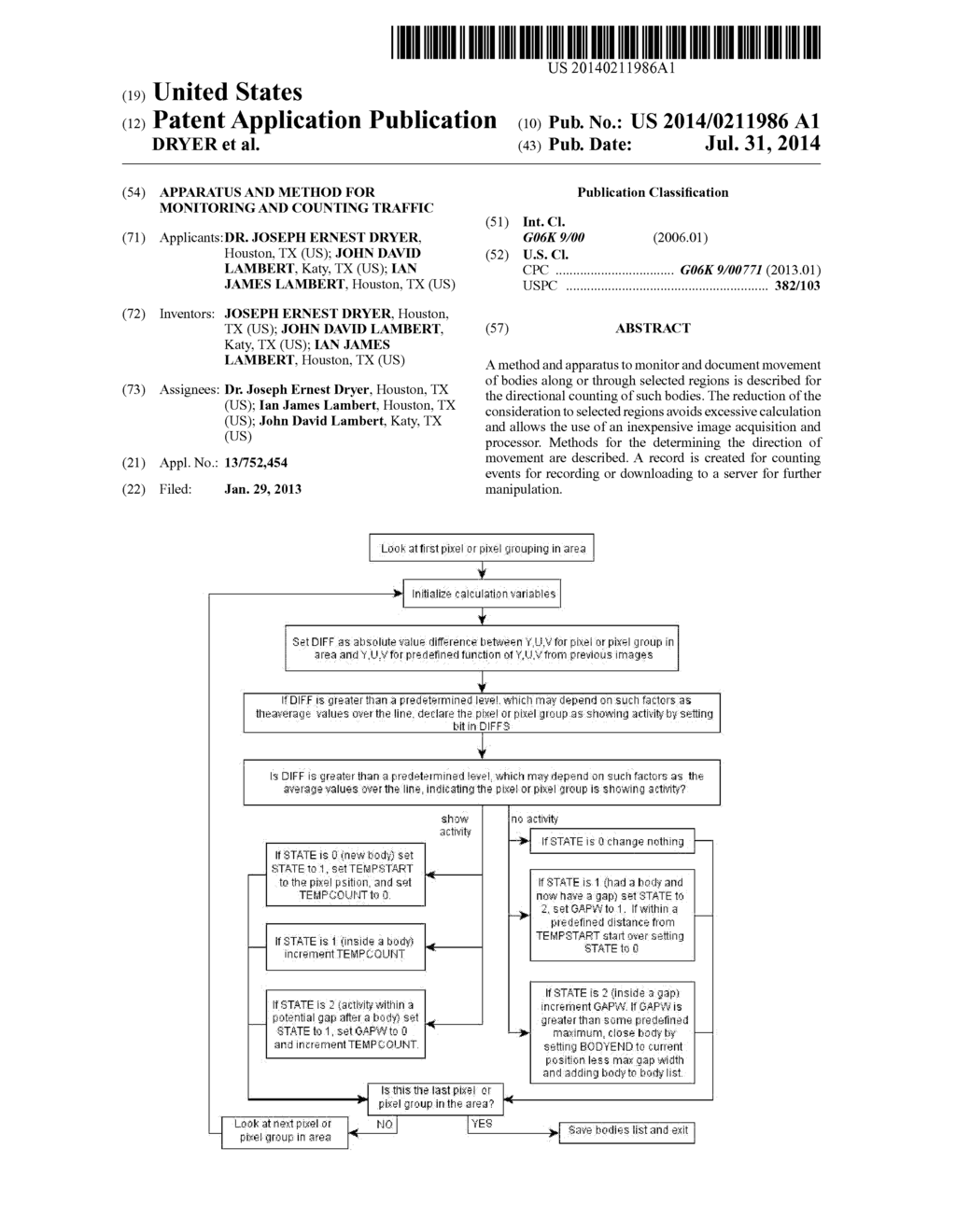 APPARATUS AND METHOD FOR MONITORING AND COUNTING TRAFFIC - diagram, schematic, and image 01