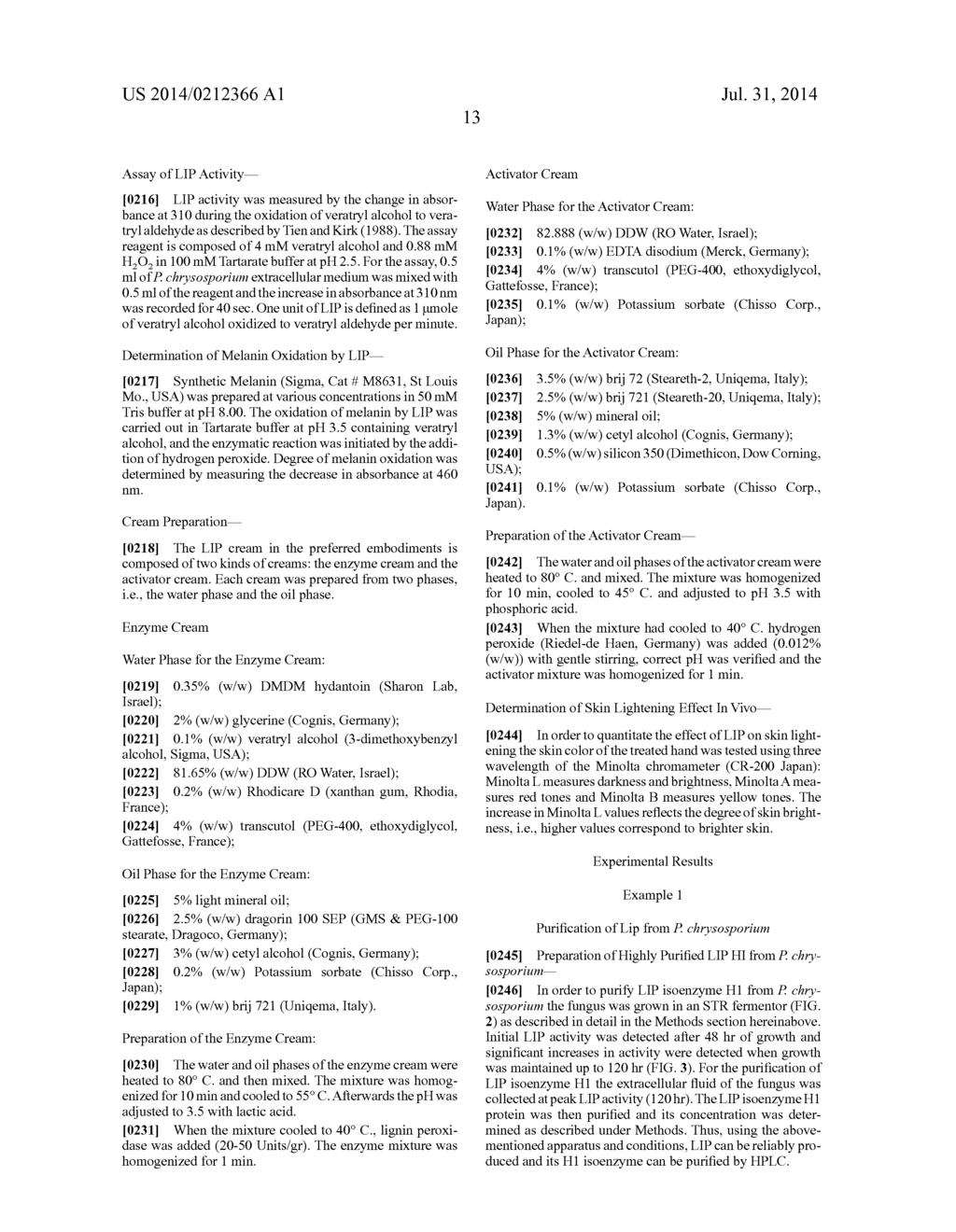 METHODS OF PRODUCING LIGNIN PEROXIDASE AND ITS USE IN SKIN AND HAIR     LIGHTENING - diagram, schematic, and image 25