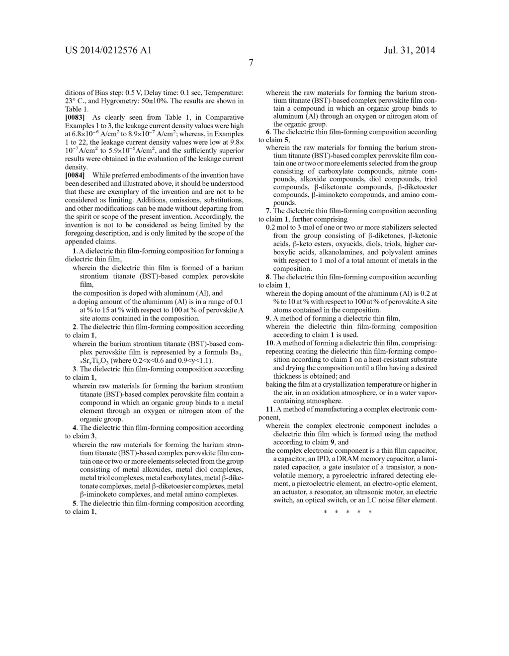 DIELECTRIC THIN FILM-FORMING COMPOSITION AND METHOD OF FORMING DIELECTRIC     THIN FILM USING THE SAME - diagram, schematic, and image 08