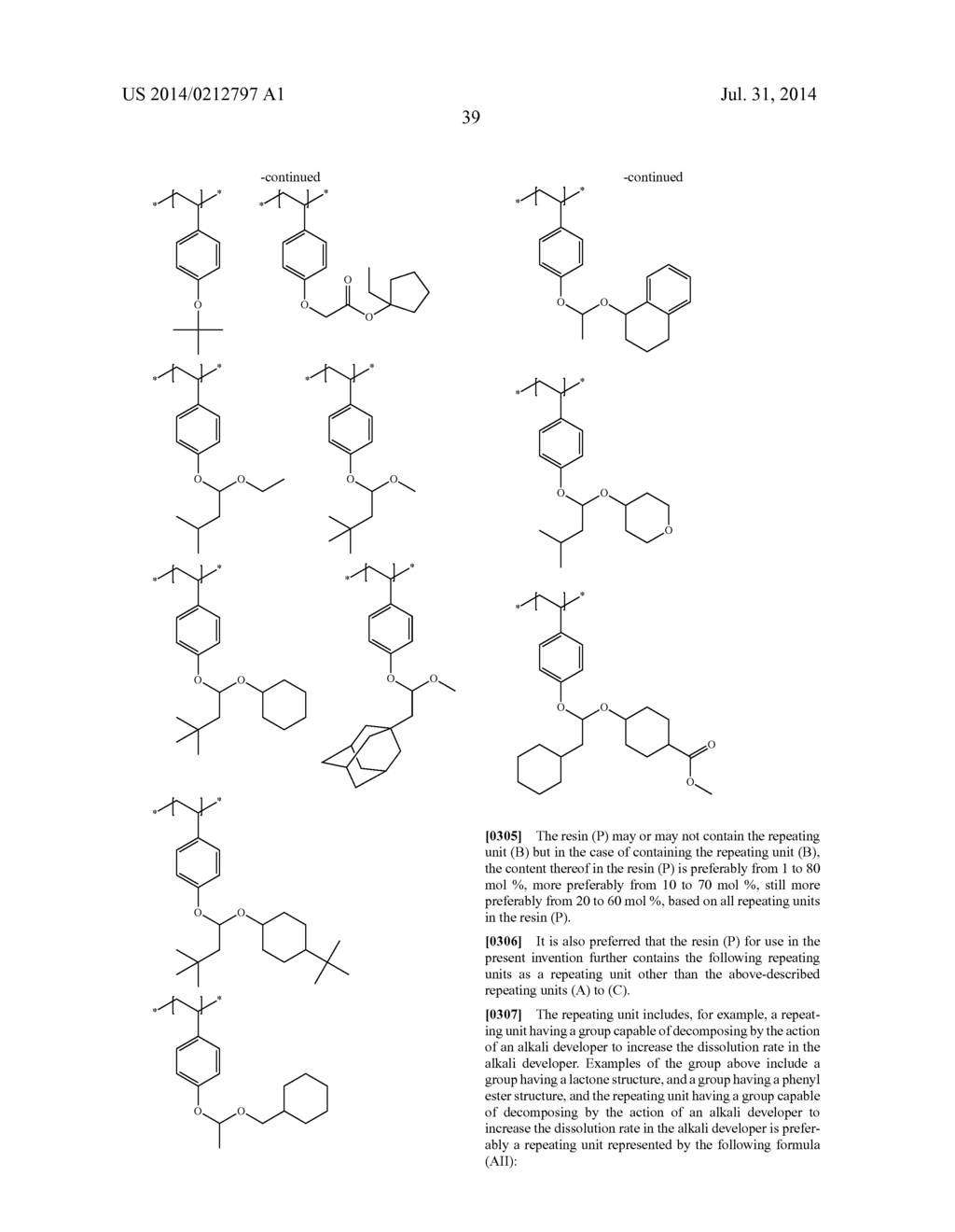 ACTINIC RAY-SENSITIVE OR RADIATION-SENSITIVE RESIN COMPOSITION, RESIST     FILM AND PATTERN FORMING METHOD EACH USING THE COMPOSITION, MANUFACTURING     METHOD OF SEMICONDUCTOR DEVICE, SEMICONDUCTOR DEVICE AND PRODUCTION     METHOD OF RESIN - diagram, schematic, and image 40