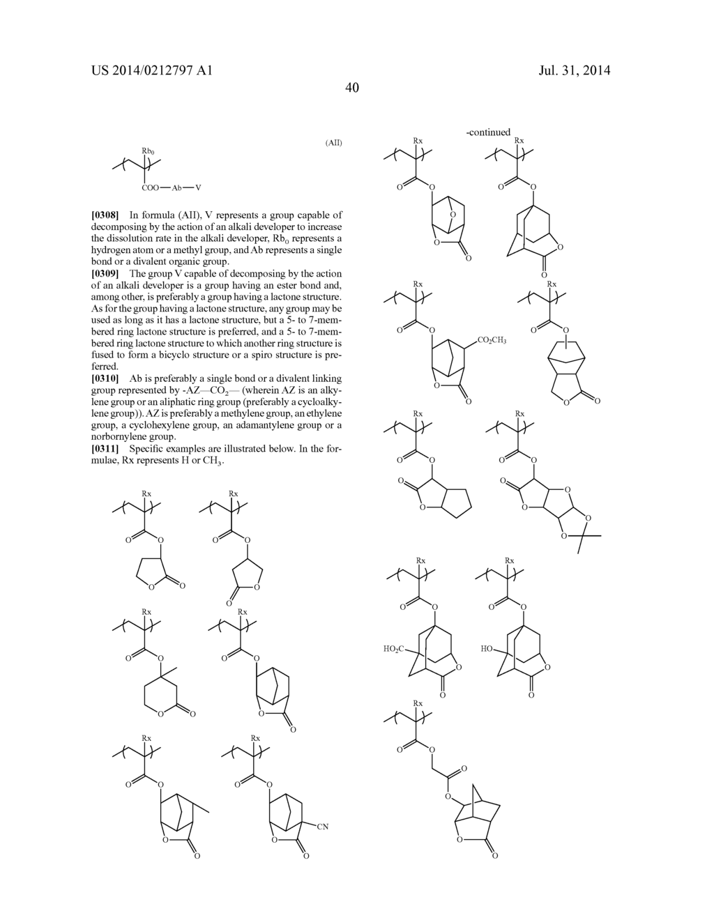 ACTINIC RAY-SENSITIVE OR RADIATION-SENSITIVE RESIN COMPOSITION, RESIST     FILM AND PATTERN FORMING METHOD EACH USING THE COMPOSITION, MANUFACTURING     METHOD OF SEMICONDUCTOR DEVICE, SEMICONDUCTOR DEVICE AND PRODUCTION     METHOD OF RESIN - diagram, schematic, and image 41