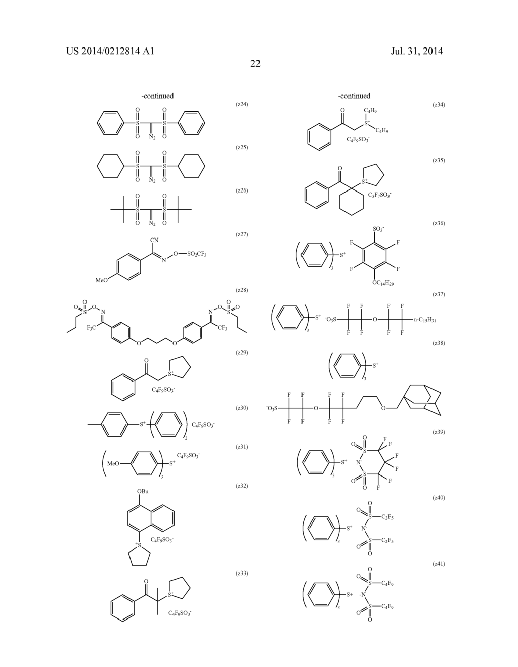 ACTINIC-RAY- OR RADIATION-SENSITIVE RESIN COMPOSITION, ACTINIC-RAY- OR     RADIATION-SENSITIVE FILM THEREFROM, METHOD OF FORMING PATTERN USING THE     COMPOSITION, PROCESS FOR MANUFACTURING ELECTRONIC DEVICE AND ELECTRONIC     DEVICE - diagram, schematic, and image 23