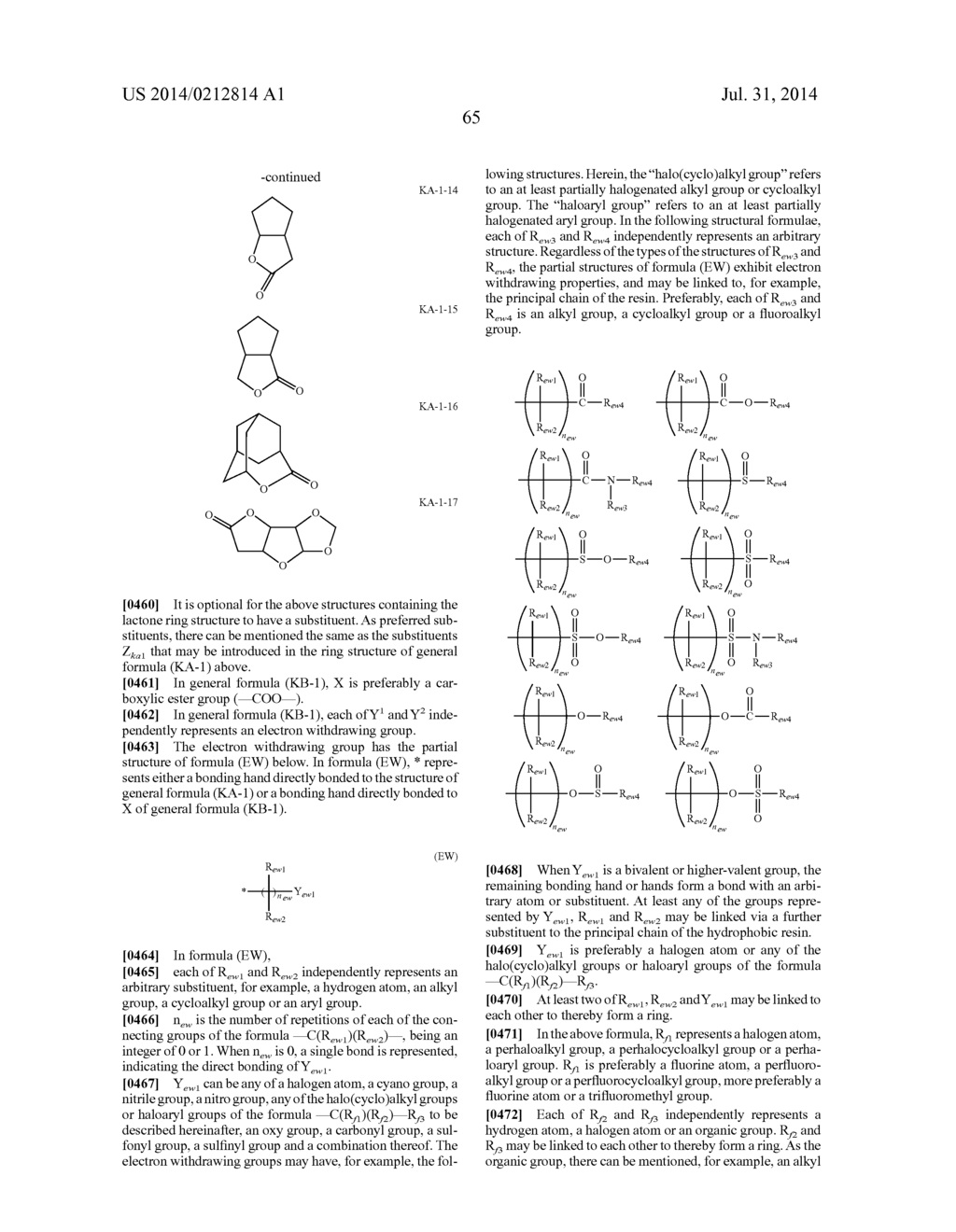 ACTINIC-RAY- OR RADIATION-SENSITIVE RESIN COMPOSITION, ACTINIC-RAY- OR     RADIATION-SENSITIVE FILM THEREFROM, METHOD OF FORMING PATTERN USING THE     COMPOSITION, PROCESS FOR MANUFACTURING ELECTRONIC DEVICE AND ELECTRONIC     DEVICE - diagram, schematic, and image 66