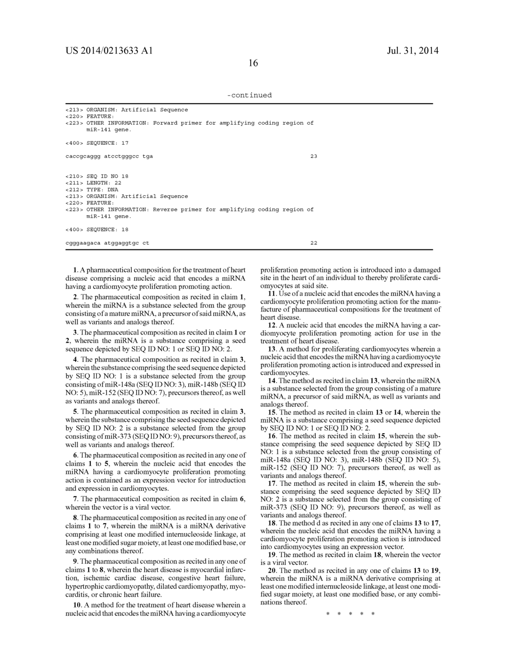 METHOD FOR PROLIFERATION CARDIOMYOCYTES USING MICRO-RNA - diagram, schematic, and image 21