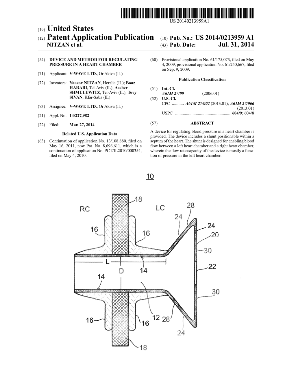 DEVICE AND METHOD FOR REGULATING PRESSURE IN A HEART CHAMBER - diagram, schematic, and image 01