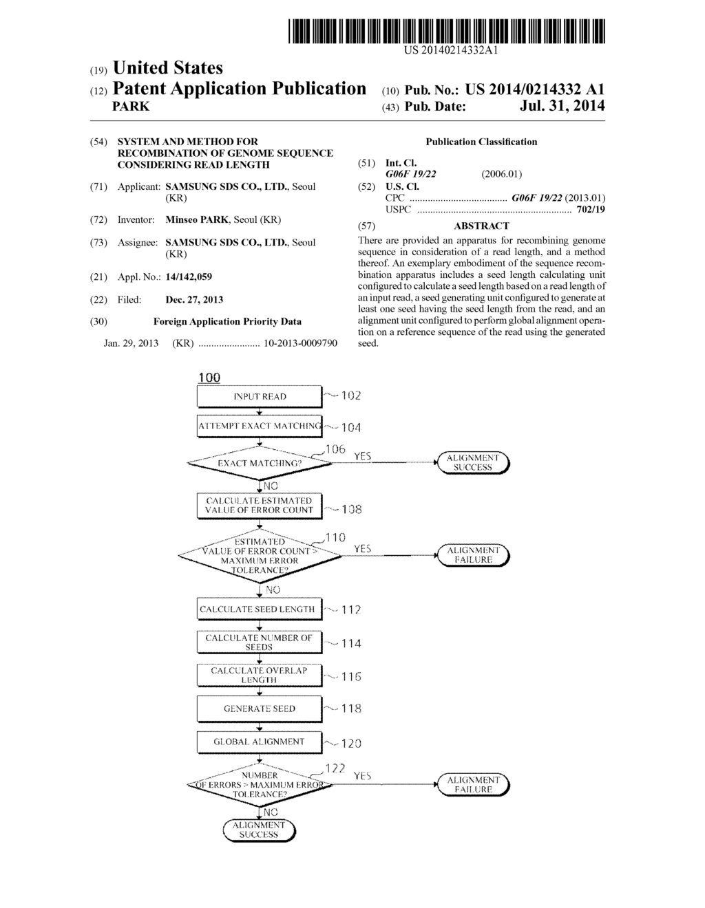 SYSTEM AND METHOD FOR RECOMBINATION OF GENOME SEQUENCE CONSIDERING READ     LENGTH - diagram, schematic, and image 01