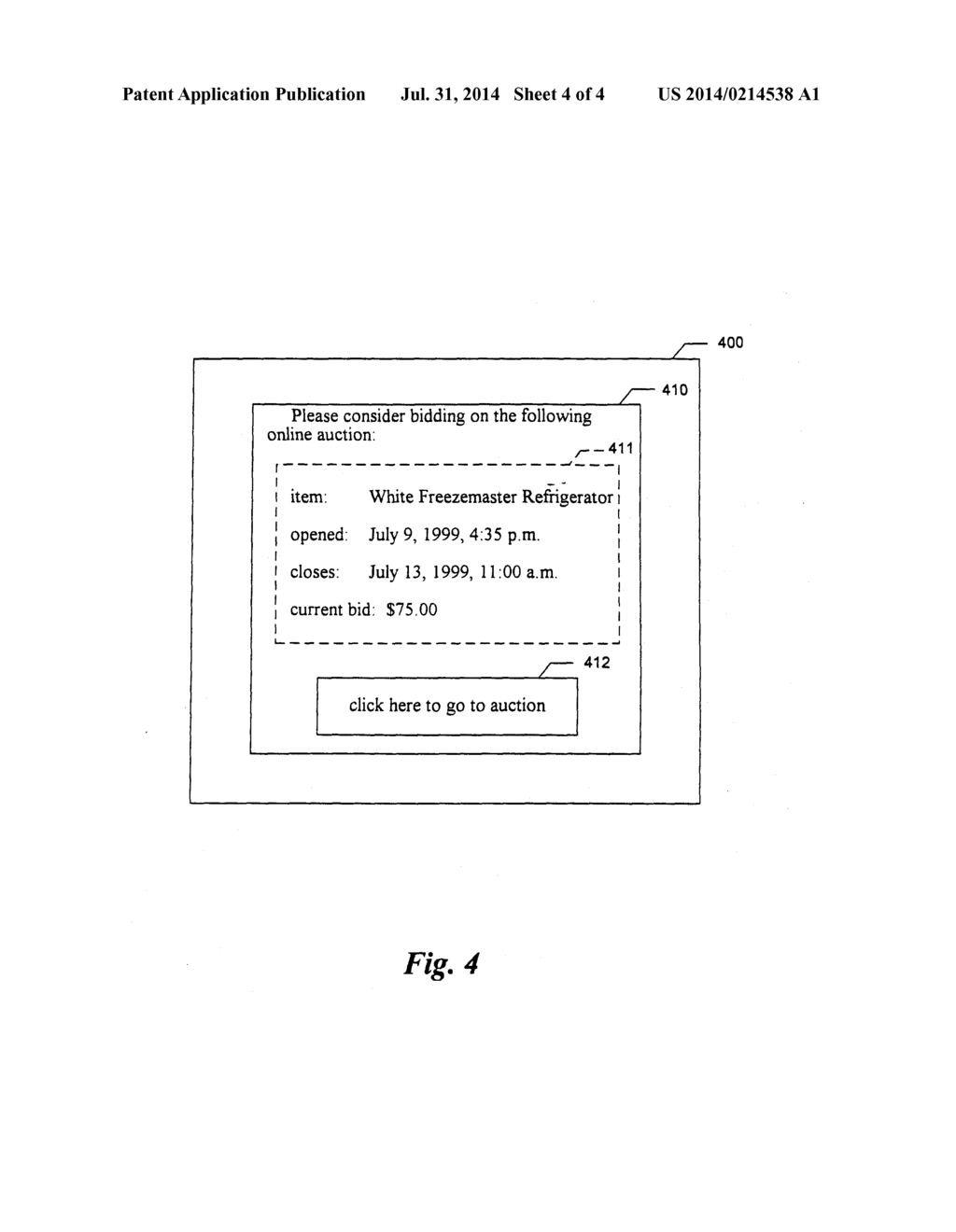 PROMOTING AN ONLINE AUCTION TO USERS BASED UPON BIDDING HISTORY - diagram, schematic, and image 05