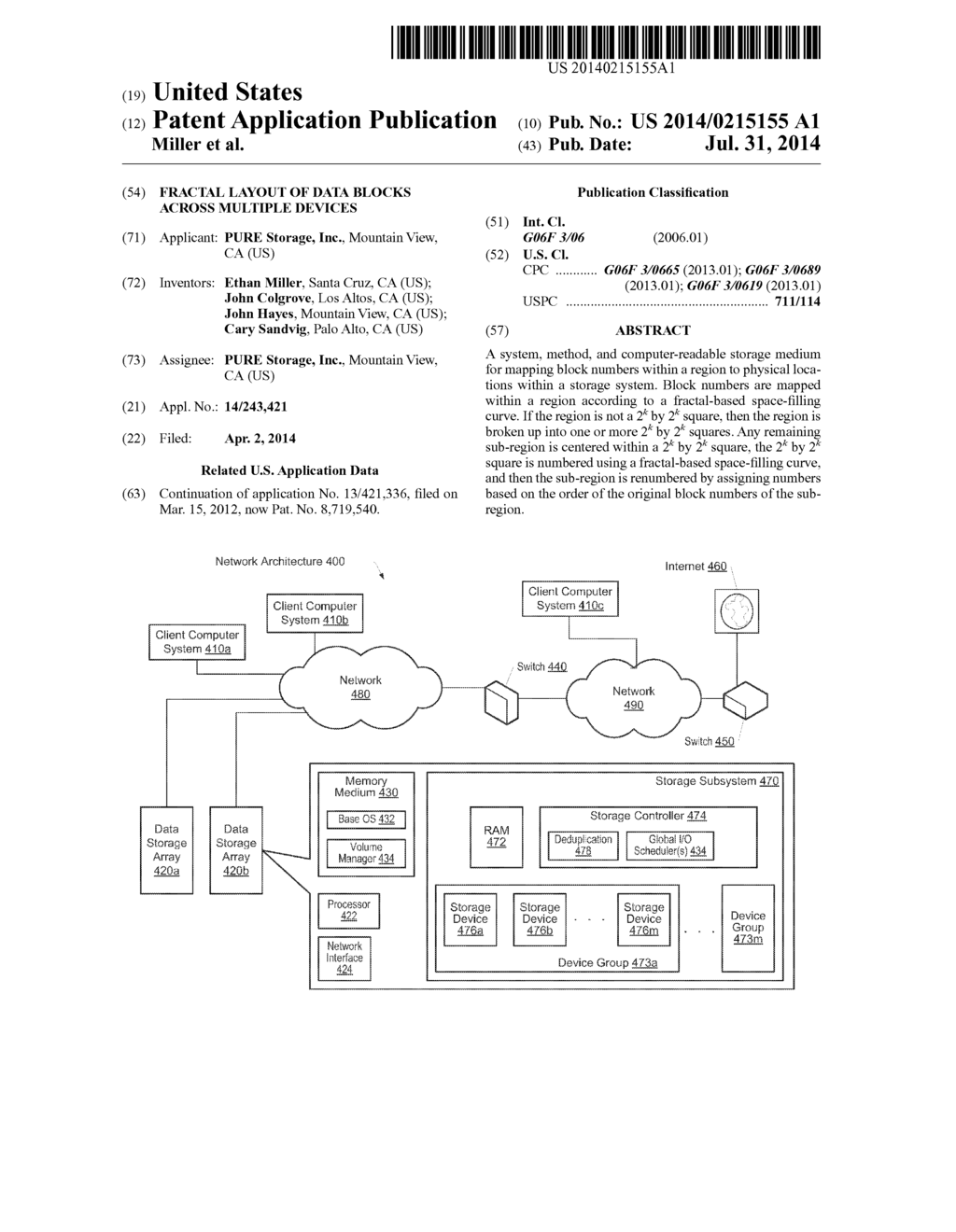 FRACTAL LAYOUT OF DATA BLOCKS ACROSS MULTIPLE DEVICES - diagram, schematic, and image 01