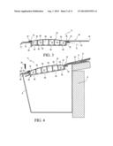 Raised arc rain gutter debris preclusion device diagram and image