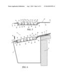 Raised arc rain gutter debris preclusion device diagram and image