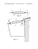 Raised arc rain gutter debris preclusion device diagram and image