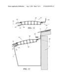 Raised arc rain gutter debris preclusion device diagram and image