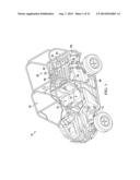 VEHICLE INCLUDING EXHAUST SYSTEM ATTACHED TO SUB-FRAME diagram and image