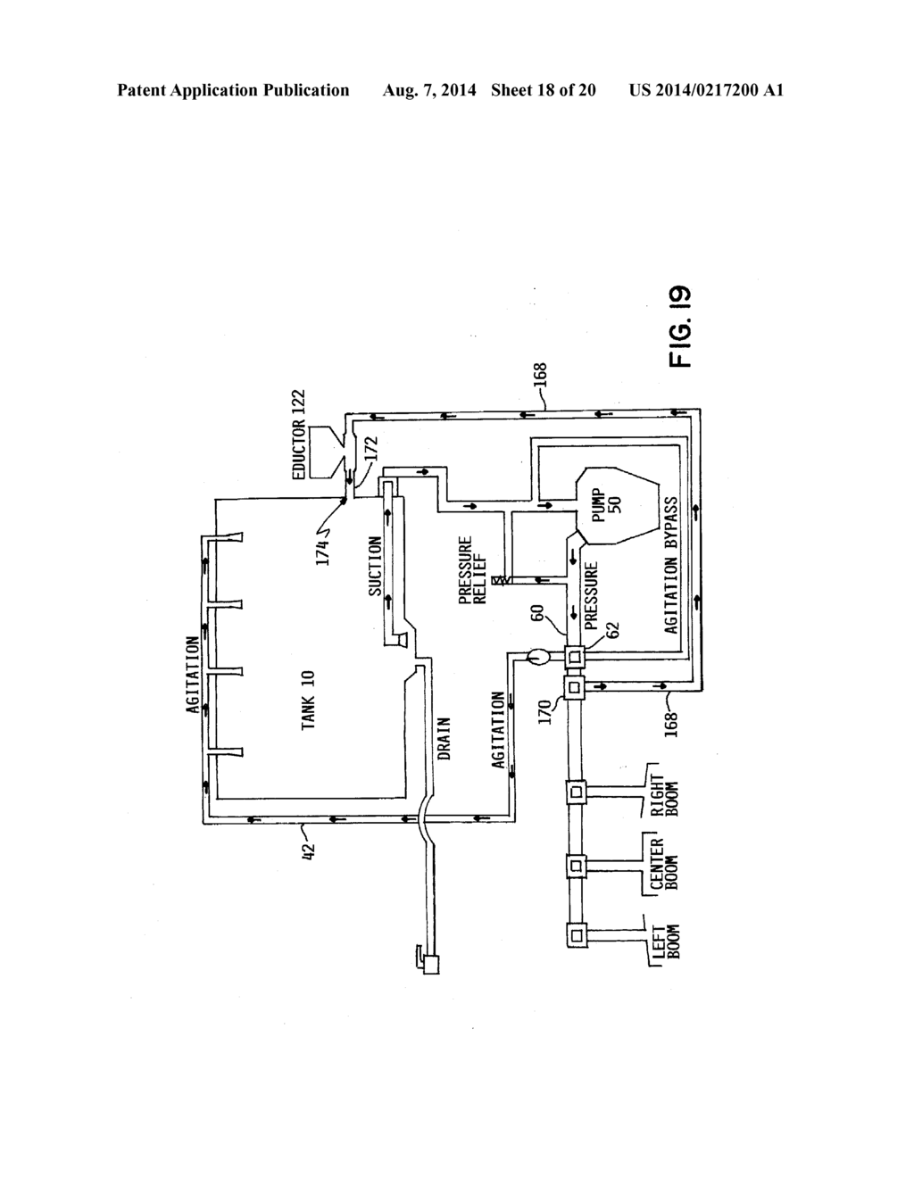 SPRAYER HAVING SPRAY SOLUTION AGITATION SYSTEM, ONBOARD CHEMICAL EDUCTOR,     AND DEDICATED ONBOARD CLEAN WATER RINSE SYSTEM - diagram, schematic, and image 19