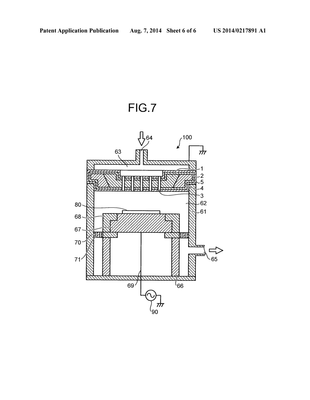 ELECTRODE FOR PLASMA PROCESSING APPARATUS, METHOD FOR MANUFACTURING THE     SAME, AND PLASMA PROCESSING APPARATUS - diagram, schematic, and image 07