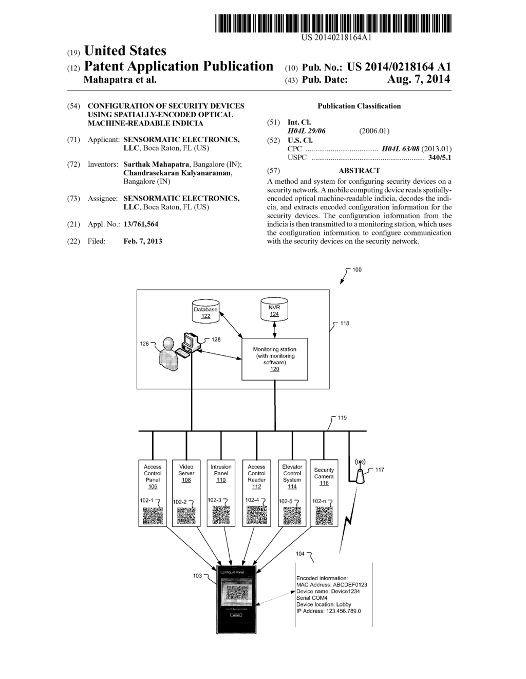 Configuration of Security Devices Using Spatially-Encoded Optical     Machine-Readable Indicia - diagram, schematic, and image 01