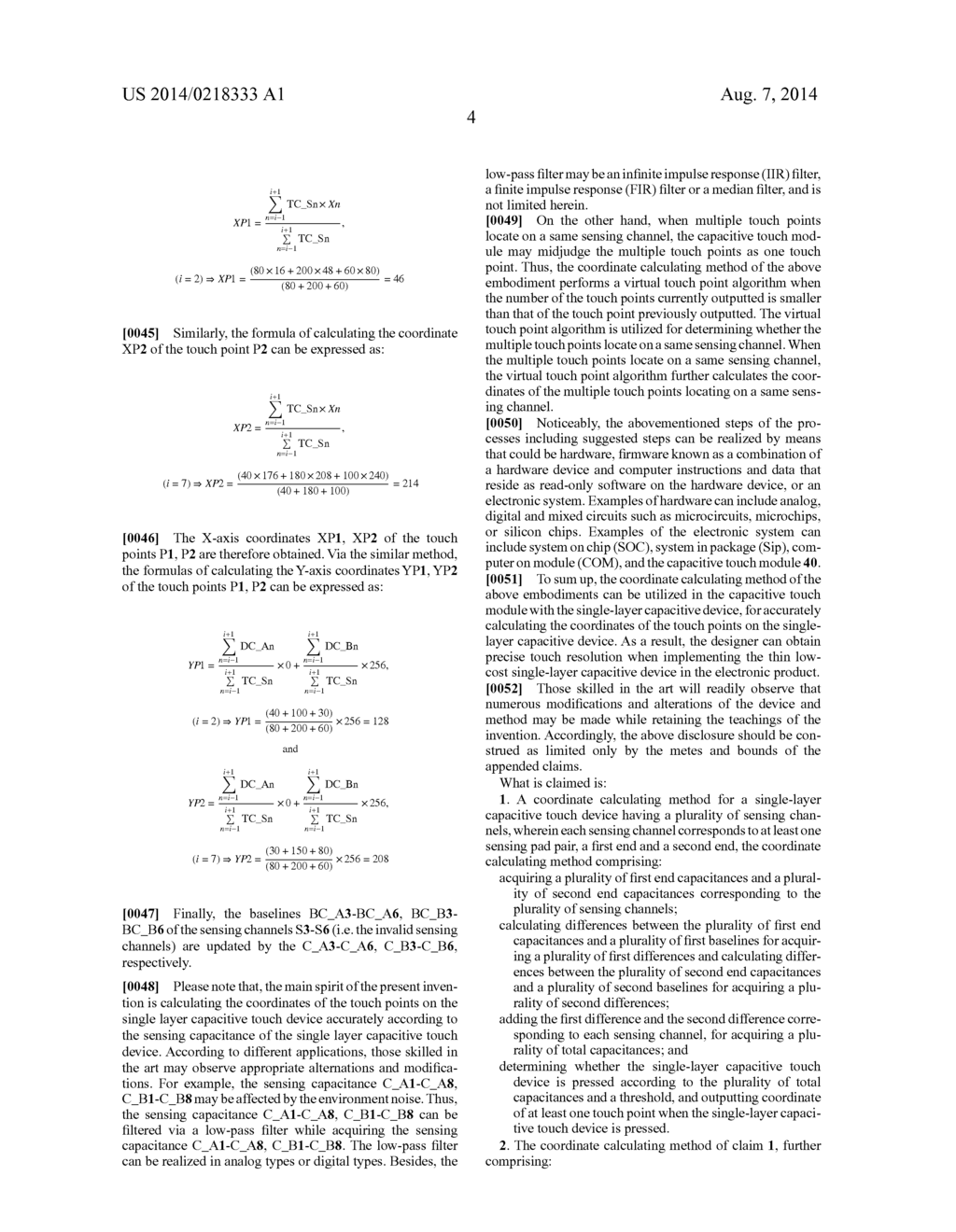 COORDINATE CALCULATING METHOD AND TOUCH MODULE FOR SINGLE-LAYER CAPACITIVE     TOUCH DEVICE - diagram, schematic, and image 13