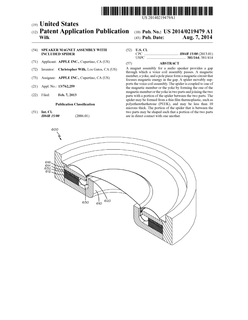 SPEAKER MAGNET ASSEMBLY WITH INCLUDED SPIDER - diagram, schematic, and image 01