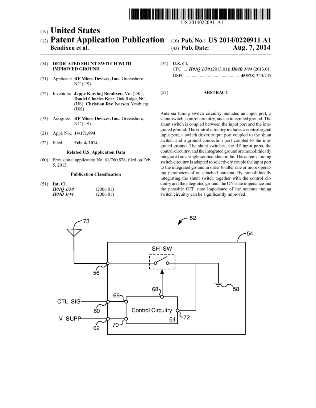 DEDICATED SHUNT SWITCH WITH IMPROVED GROUND - diagram, schematic, and image 01