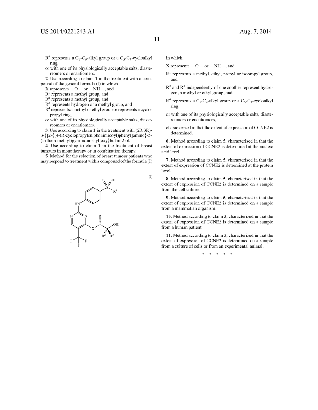 USE OF CCNE2 AS A STRATIFICATION MARKER IN THE TREATMENT OF BREAST TUMOURS     WITH NOVEL PAN-CDK INHIBITORS - diagram, schematic, and image 13