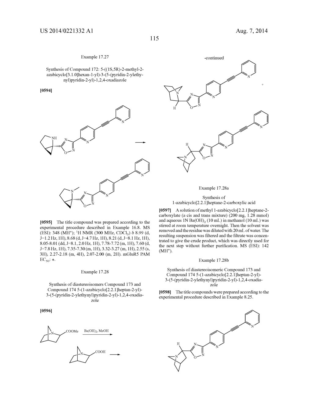 METABOTROPHIC GLUTAMATE RECEPTOR 5 MODULATORS AND METHODS OF USE THEREOF - diagram, schematic, and image 116