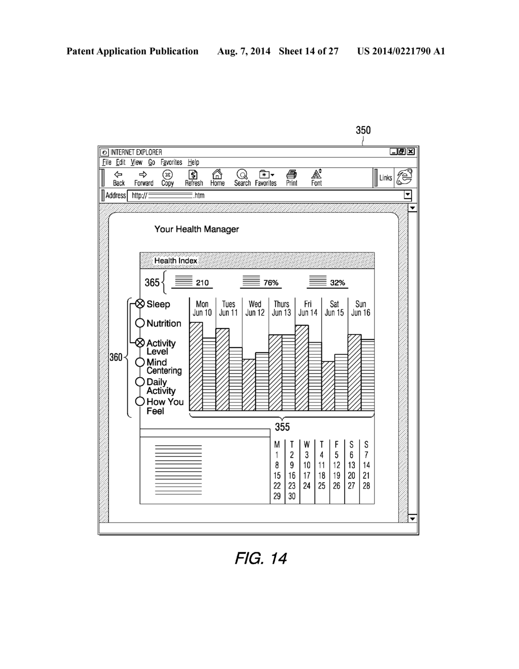 SYSTEM FOR MONITORING AND PRESENTING HEALTH, WELLNESS ANDFITNESS TREND     DATA WITH FEEDBACK AND COACHING ENGINE ANDMODELING CAPABILITY - diagram, schematic, and image 15