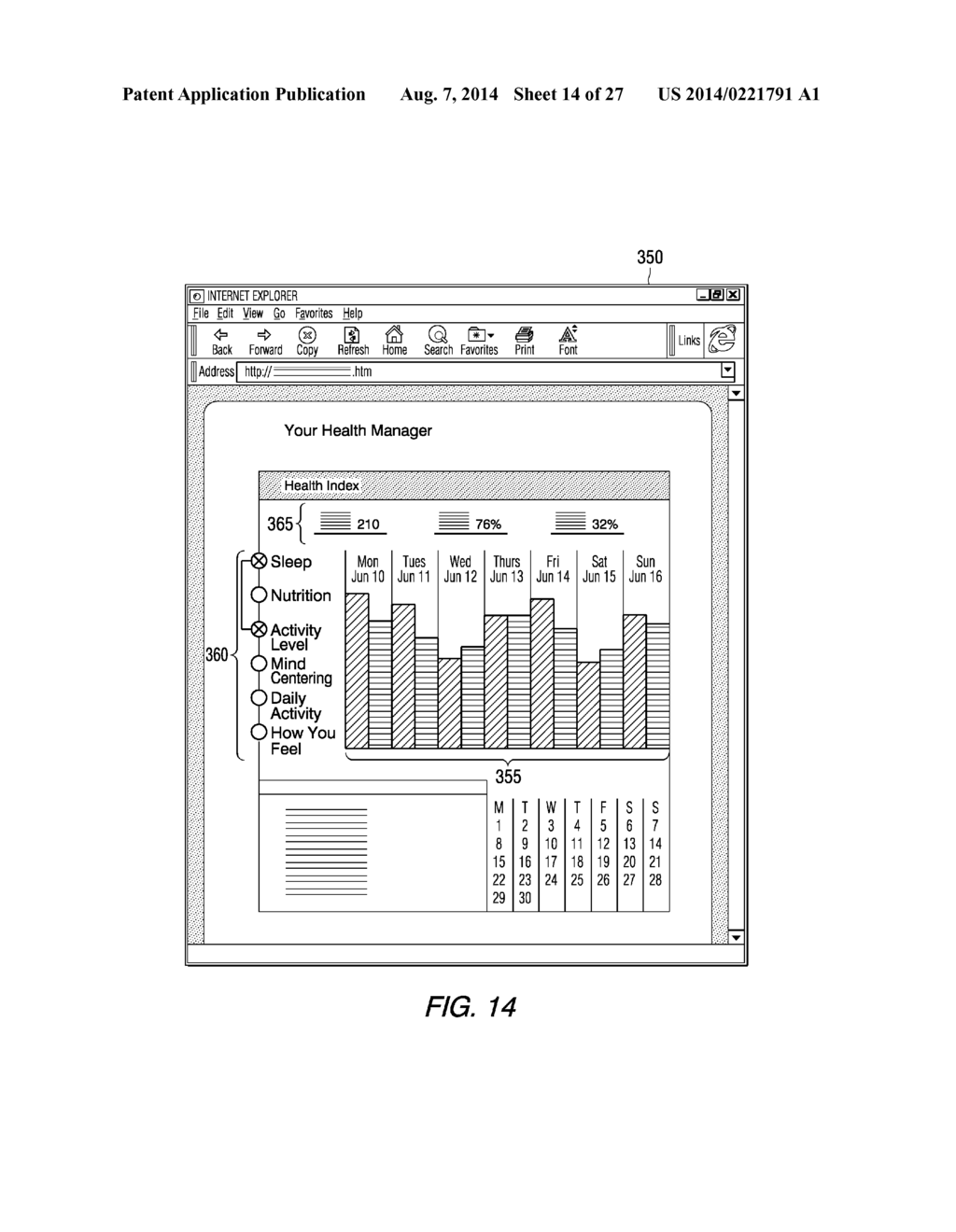 SYSTEM FOR MONITORING AND PRESENTING HEALTH, WELLNESS AND FITNESS DATA     WITH FEEDBACK AND COACHING ENGINE - diagram, schematic, and image 15