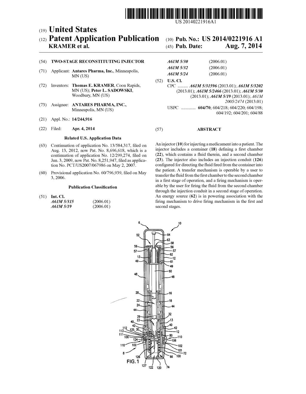 TWO-STAGE RECONSTITUTING INJECTOR - diagram, schematic, and image 01