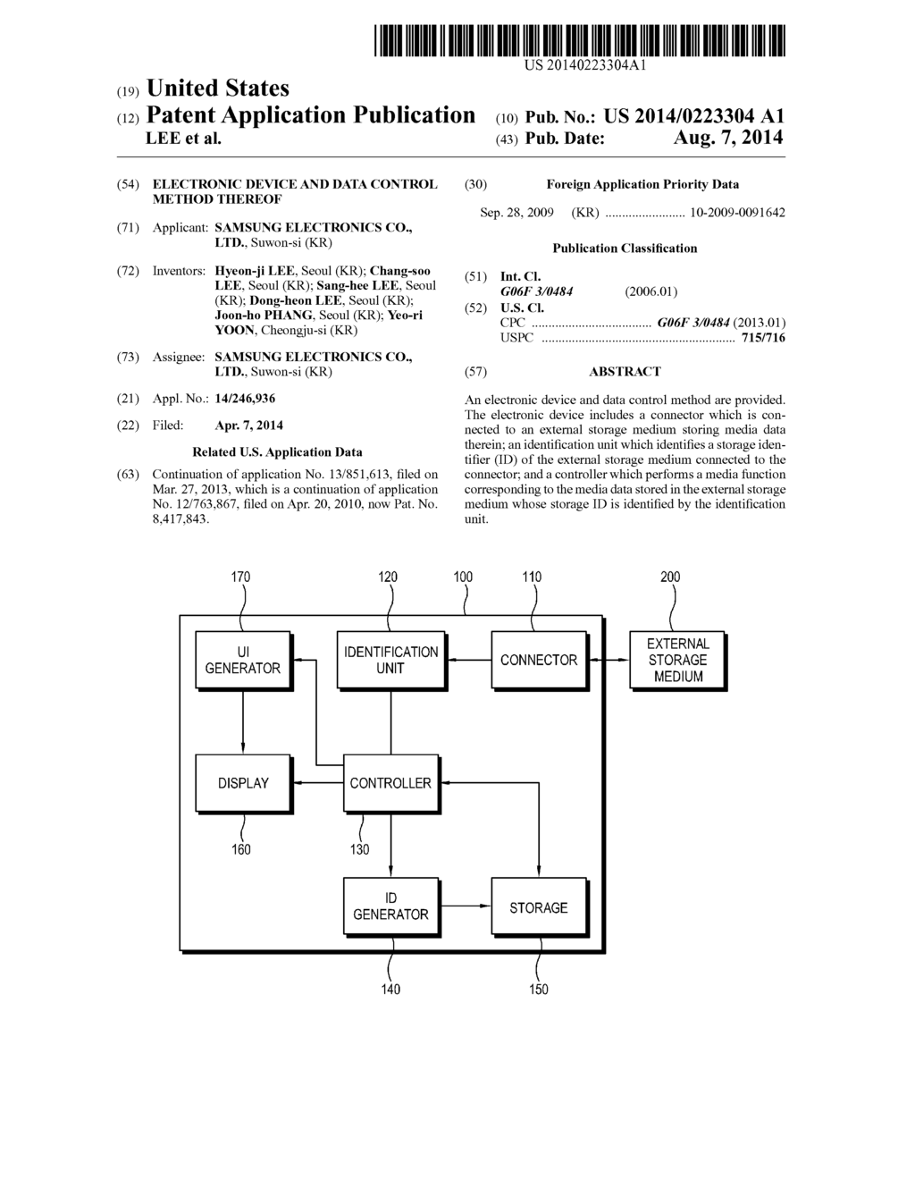 ELECTRONIC DEVICE AND DATA CONTROL METHOD THEREOF - diagram, schematic, and image 01